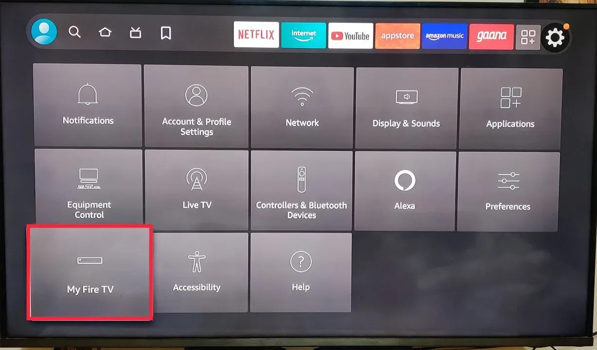 Selection Of Equipment Control- Fire TV 